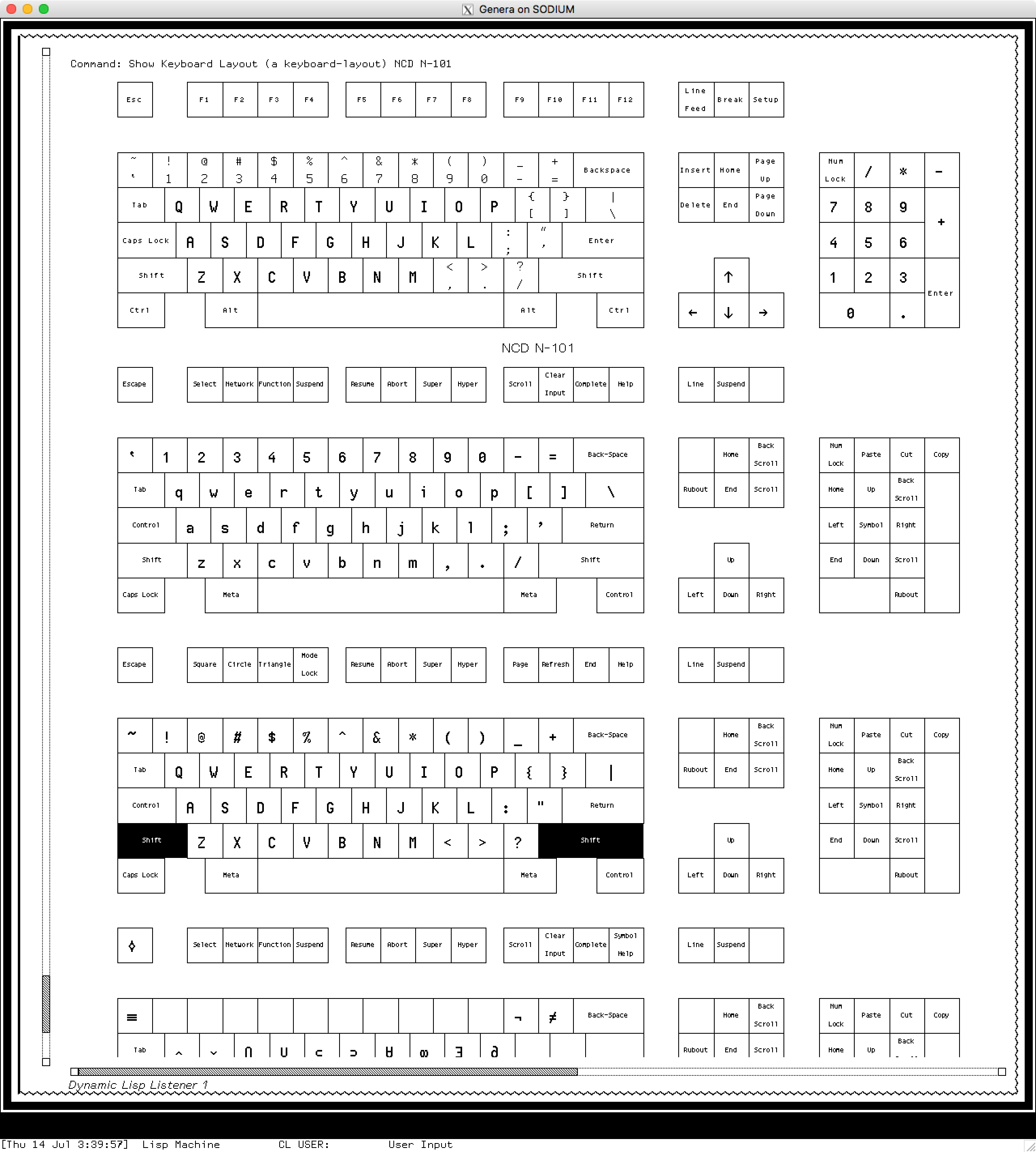 Show Keyboard Layout NCD N-101