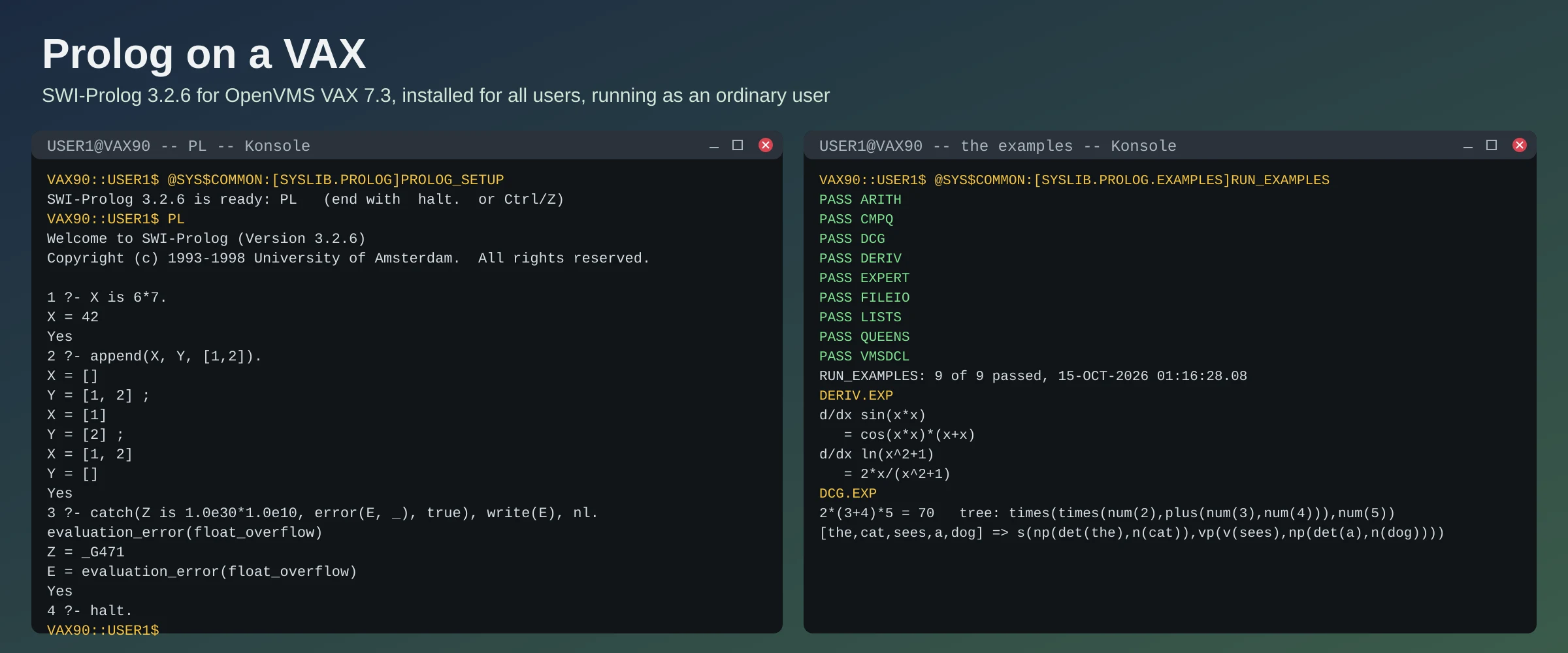 Prolog on a VAX