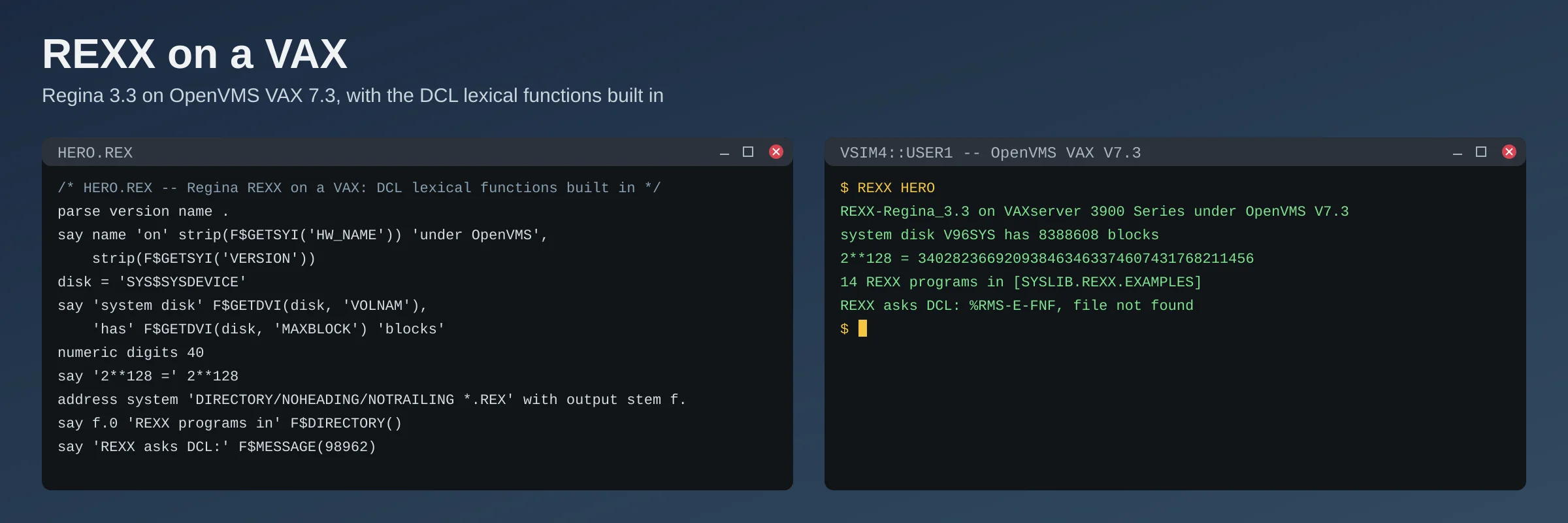 REXX for VAX OpenVMS 7.3